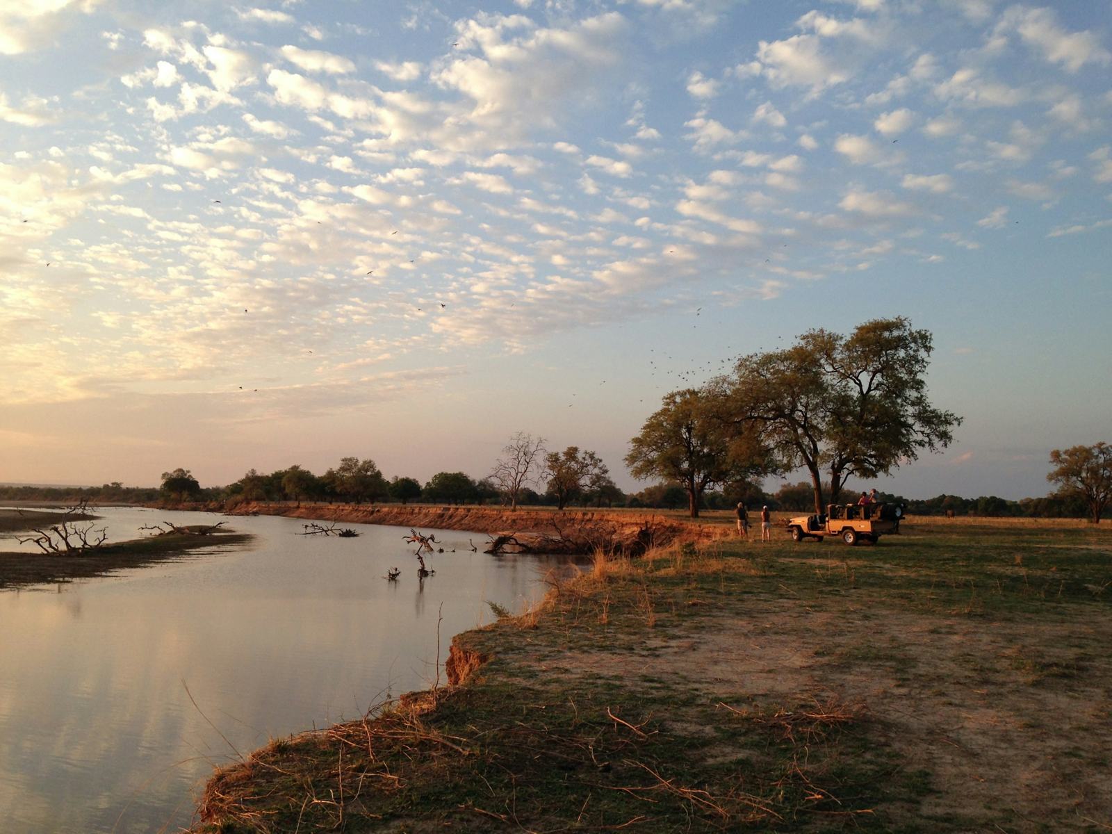 The Zambezi River at sunset